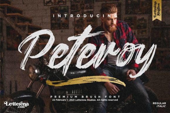 Peteroy: A Cool Brushed Display Font for Urban Branding